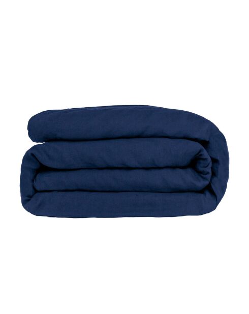 Parure de lit en satin de coton Julia bleu indigo