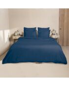 Parure de lit en satin de coton Julia bleu indigo