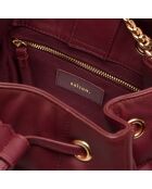 Sac seau Ninon en cuir bordeaux - 25,2x20,4x13,3 cm