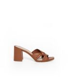 Mules Opale en cuir cognac