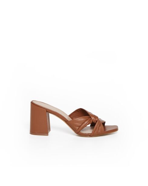 Mules Opale en cuir cognac