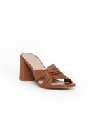 Mules Opale en cuir cognac