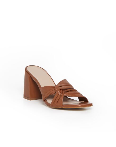 Mules Opale en cuir cognac