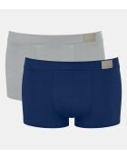 Confezione da 2 mutandine hipster Go Natural grigio/blu reale