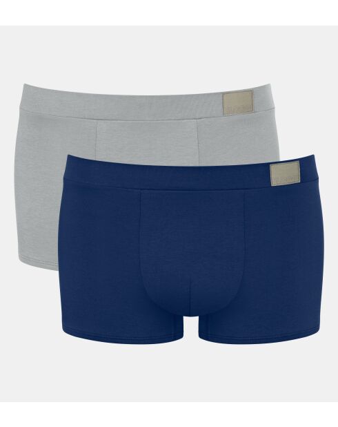 Lot de 2 culottes hipster Go Natural gris/ bleu roi