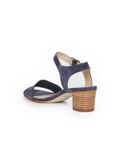 Ledersandalen in Perlmarineblau