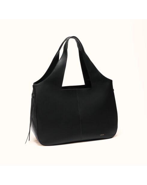 Bolso Soazig de piel negra - 42,2x27,8x16 cm