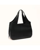 Bolso Soazig de piel negra - 42,2x27,8x16 cm