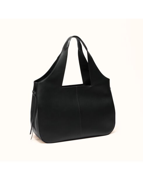 Bolso Soazig de piel negra - 42,2x27,8x16 cm