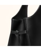 Bolso Soazig de piel negra - 42,2x27,8x16 cm