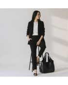 Bolso Soazig de piel negra - 42,2x27,8x16 cm