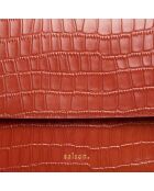 Sac bandoulière Albane en cuir brique - 24x17x8 cm