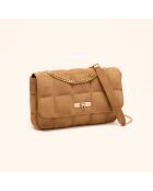 Sac porté épaule Frida en cuir camel - 29x17,3x7 cm