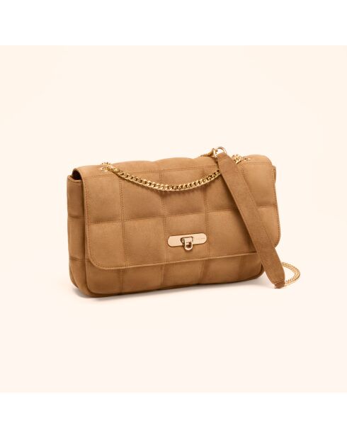 Sac porté épaule Frida en cuir camel - 29x17,3x7 cm