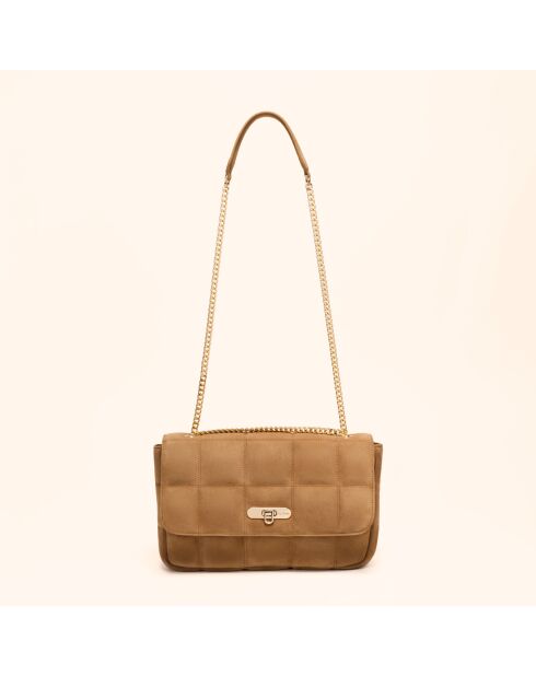 Sac porté épaule Frida en cuir camel - 29x17,3x7 cm