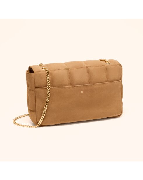 Sac porté épaule Frida en cuir camel - 29x17,3x7 cm