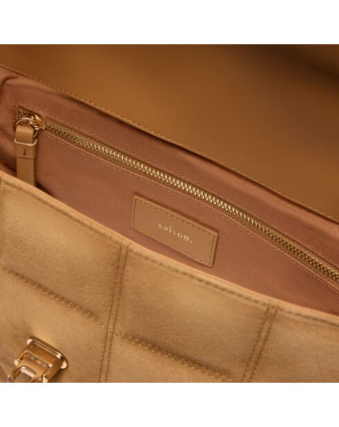 Sac porté épaule Frida en cuir camel - 29x17,3x7 cm