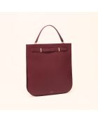 Sac à main Julia en cuir bordeaux - 37,5x34,4x9 cm