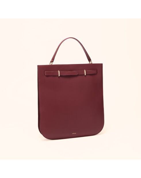 Sac à main Julia en cuir bordeaux - 37,5x34,4x9 cm