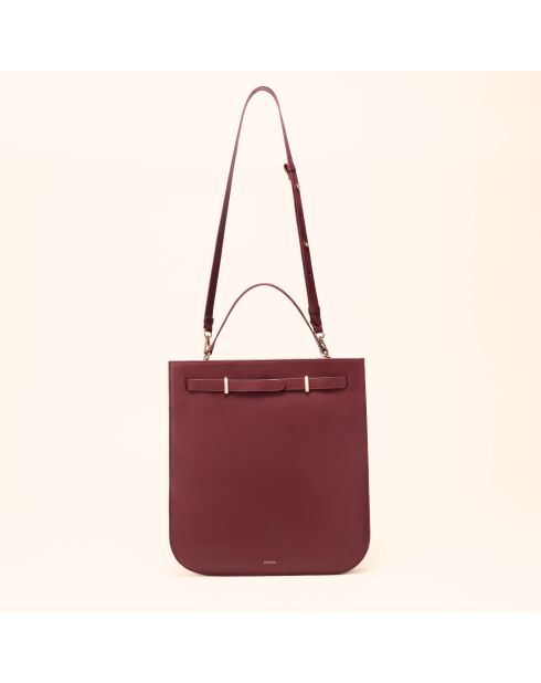 Sac à main Julia en cuir bordeaux - 37,5x34,4x9 cm