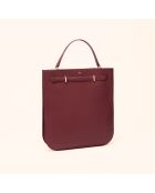 Sac à main Julia en cuir bordeaux - 37,5x34,4x9 cm