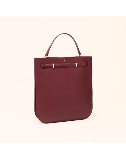 Sac à main Julia en cuir bordeaux - 37,5x34,4x9 cm