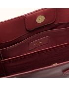 Sac à main Julia en cuir bordeaux - 37,5x34,4x9 cm
