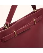 Sac à main Julia en cuir bordeaux - 37,5x34,4x9 cm