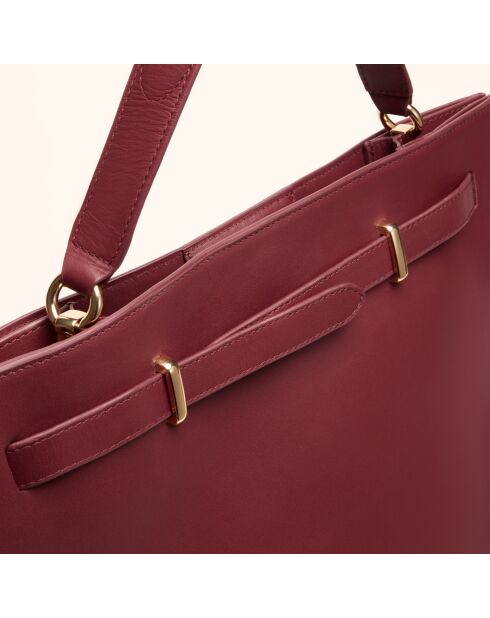 Sac à main Julia en cuir bordeaux - 37,5x34,4x9 cm