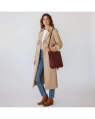 Sac à main Julia en cuir bordeaux - 37,5x34,4x9 cm