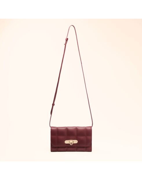 Portefeuille Ruth en cuir bordeaux - 19x11x3 cm