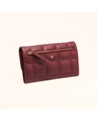 Portefeuille Ruth en cuir bordeaux - 19x11x3 cm
