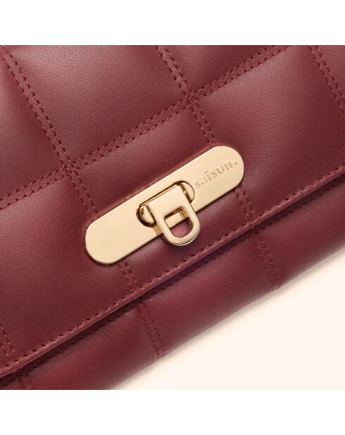 Portefeuille Ruth en cuir bordeaux - 19x11x3 cm