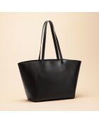 Sac cabas Lison en cuir noir - 31x29,5x15 cm