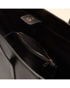 Sac cabas Lison en cuir noir - 31x29,5x15 cm