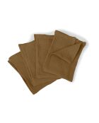Lot de 4 serviettes de table gaze de coton Carla noisette - 40x40 cm