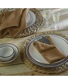 Lot de 4 serviettes de table gaze de coton Carla noisette - 40x40 cm