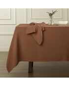Lot de 4 serviettes de table gaze de coton Carla noisette - 40x40 cm