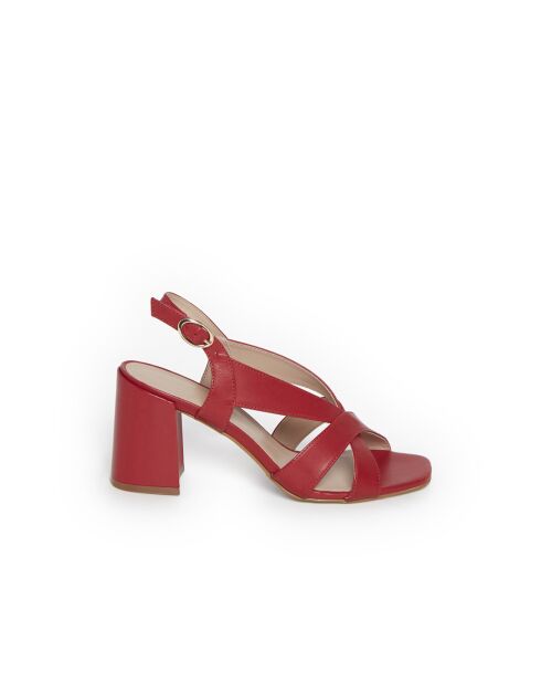 Rode leren sandalen van Joliet