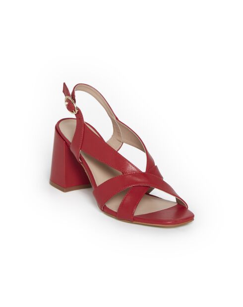 Rode leren sandalen van Joliet