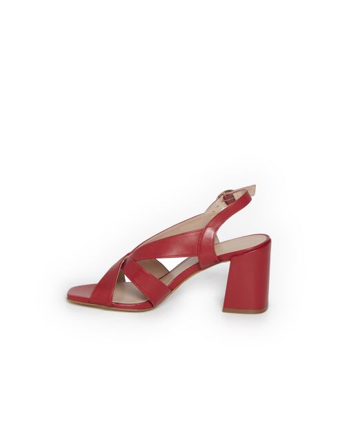 Rode leren sandalen van Joliet