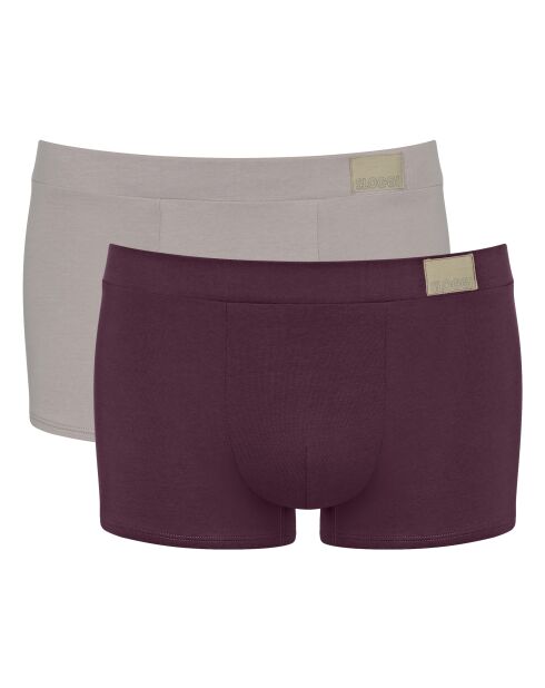 Lot de 2 culottes hipster Go Natural gris/ violet