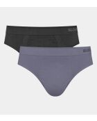 Set di 2 slip Go Smooth nero/grigio