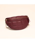 Sac banane Mado en cuir bordeaux - 33x18x8,7 cm