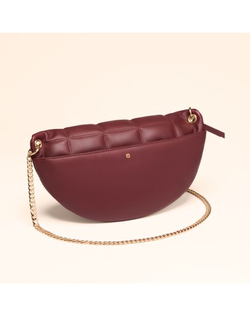 Sac banane Mado en cuir bordeaux - 33x18x8,7 cm