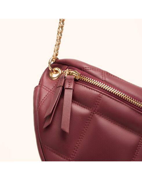 Sac banane Mado en cuir bordeaux - 33x18x8,7 cm