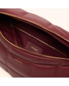 Sac banane Mado en cuir bordeaux - 33x18x8,7 cm