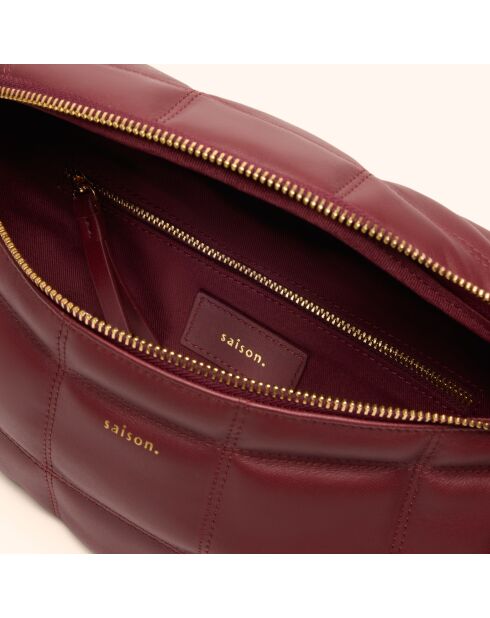 Sac banane Mado en cuir bordeaux - 33x18x8,7 cm