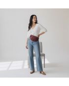 Sac banane Mado en cuir bordeaux - 33x18x8,7 cm