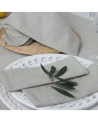 Chemin de table 4 serviettes en coton Colette vert olive - 50x150 cm